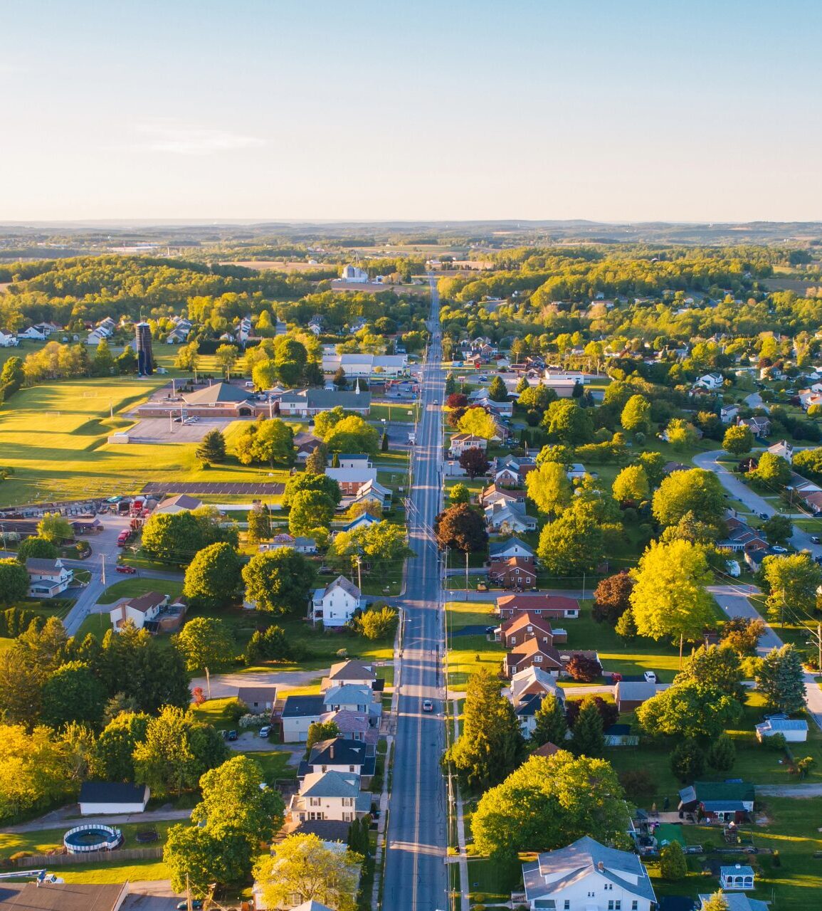 Aerial view of a town
